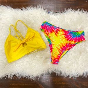 Tie-Dye Bikini-HIGH WAIST BOTTOMS-SIZE L